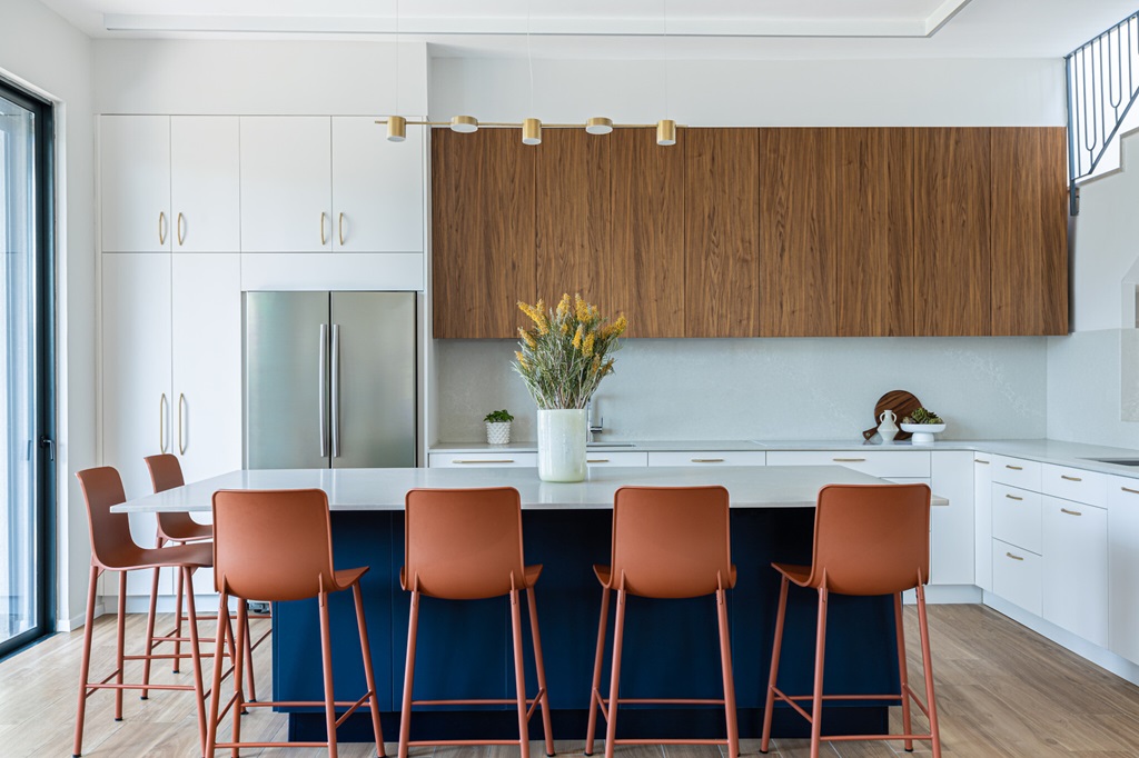 Separate Spaces with Modern Kitchen Cabinets Colors 