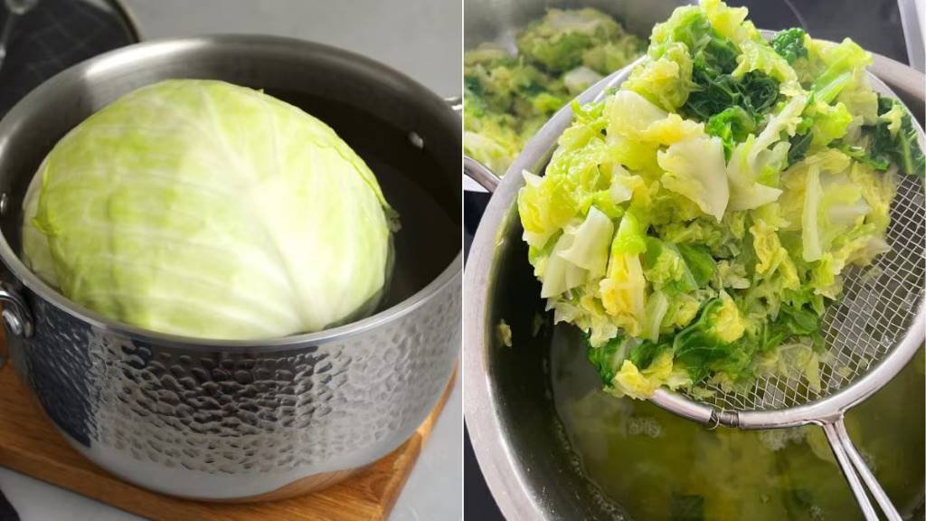 How many minutes should cabbage be cooked